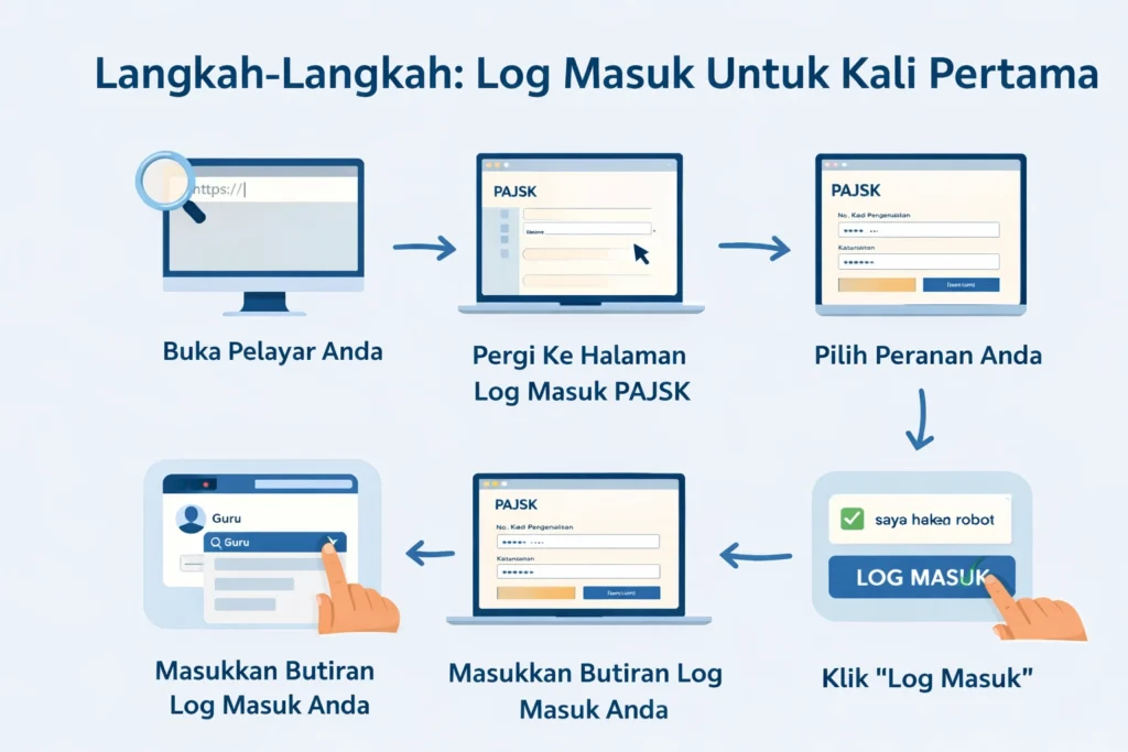 Langkah‑Langkah: Log Masuk Untuk Kali Pertama