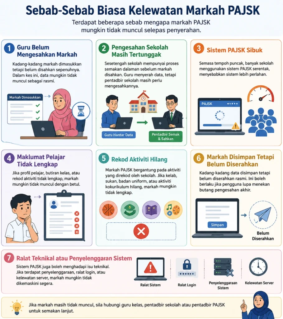Sebab-Sebab Biasa Kelewatan Markah PAJSK